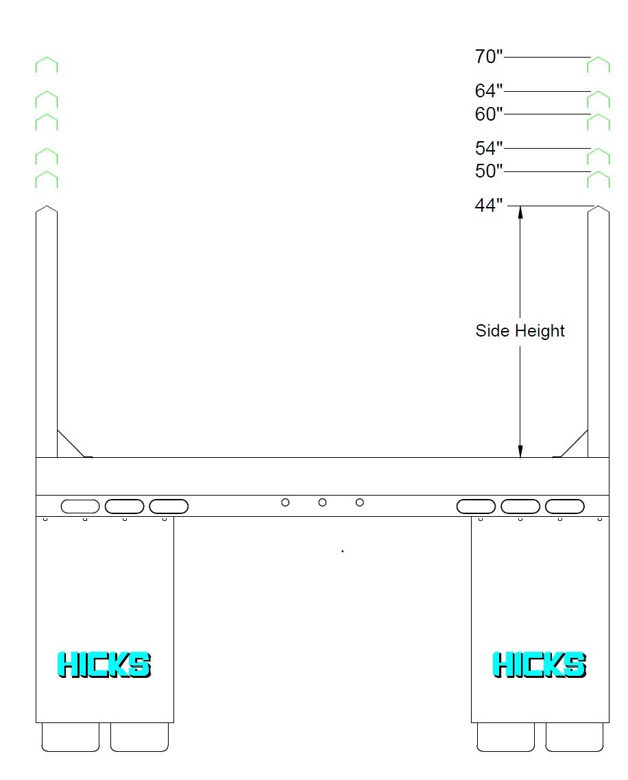 Hicks Aluminum End Dump Illustration Frame Type Height