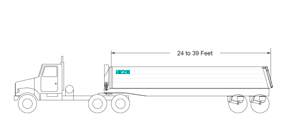 Hicks Aluminum End Dump Frame Type Illustration 24 to 39 ft